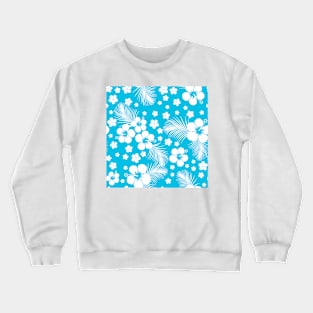 Hawaiian Hibiscus Aqua Crewneck Sweatshirt